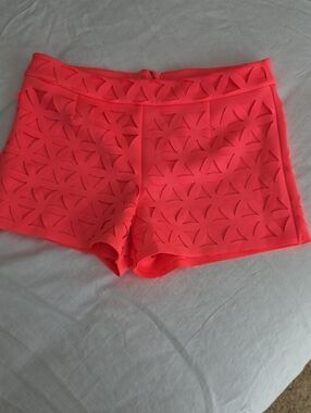 Lilly Pulitzer Women's Neon Coral Laser-Cut Shorts
